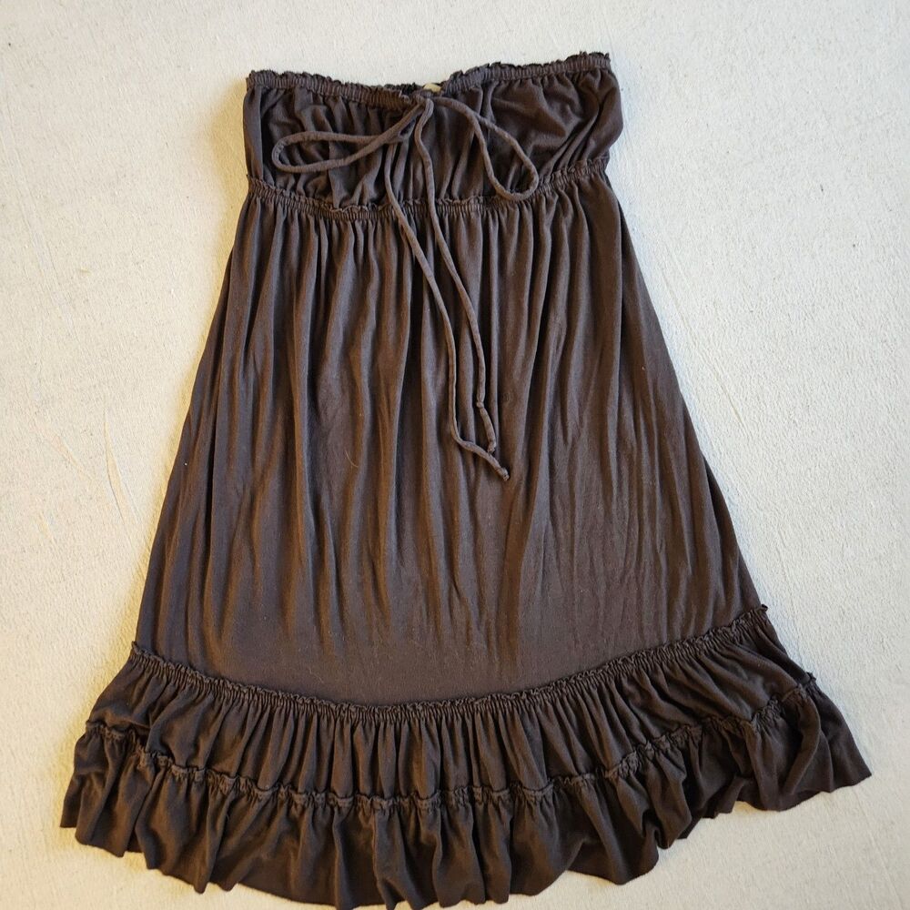 Vintage Y2K Juicy Couture Strapless Babydoll Dress – Brown – Size Medium
